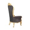 Fauteuil baroque noir modèle trône - Canapé baroque - 