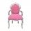 Barock stol rosa och silver