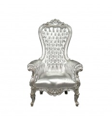 Malli hopeinen barokki nojatuoli valtaistuimelle