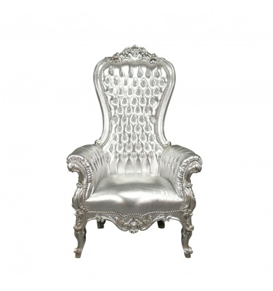 Trůn židle model stříbro barokní - rokokový nábytek - 