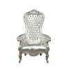 Poltrona barocco argento modello trono - Mobili rococò - 