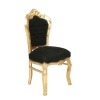 Barokní židle černá a zlatá - levné barokní nábytek - 