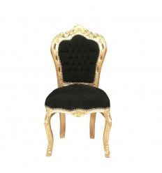 Krzesło w stylu barokowym, czarny i złoty