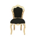 Cadeira barroca preto e ouro - Mobiliário barroco barato - 