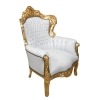 Barocker Sessel in Weiß und Gold - Möbel im Barockstil - 
