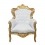 Baroque white and gold armchair