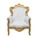 Barokní židle bílá a zlatá - nábytek v barokním stylu - 