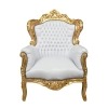 Sillón barroco blanco y dorado - Muebles de estilo barroco. - 