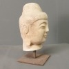 Wit marmeren Boeddha hoofd-marmeren standbeeld - 