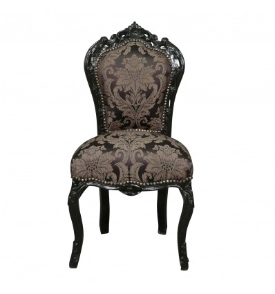 Chaise baroque noire à fleurs - Chaises baroque - 