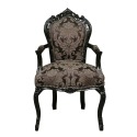 Zwarte barok fauteuil-zwart barok meubelen - 