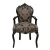 Black Baroque armchair-black baroque furniture - 