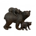 Niedźwiedź i mały - Rzeźba z brązu Posągi z brązu - 