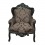 Black baroque armchair with flowers