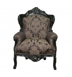 Black baroque armchair with flowers