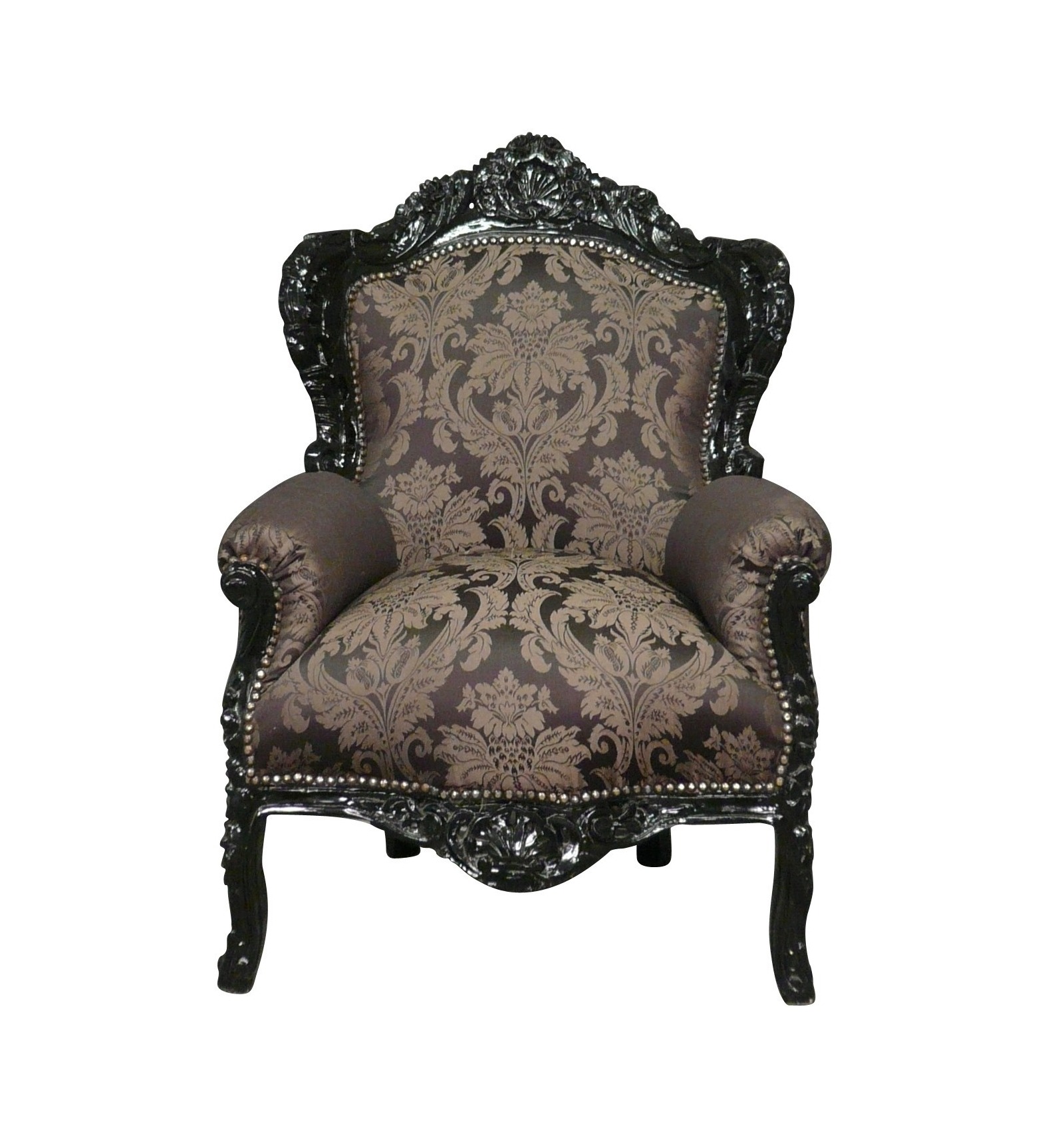 leerplan Overblijvend Donder Zwart en zilver Koninklijke barok fauteuil-goedkope barokke meubels