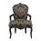 Louis XV black armchair with flowers
