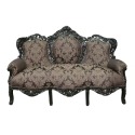 Barokowe meble sofa barok - czarny z kwiatami - 