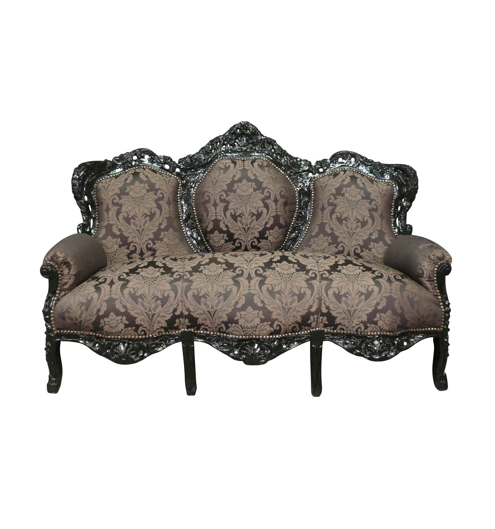 Purper weten vier keer Barok sofa - zwart Barok meubels met bloemen