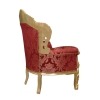Röd barock stol och förgyllt trä - barock möbler - 