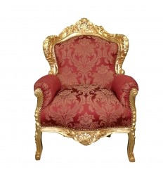 Piros barokk szék és arany fa
