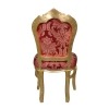 Chaise baroque rouge et bois doré - Mobilier baroque