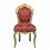 Cadeira barroca, vermelho e ouro, madeira