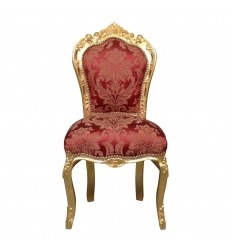 Krzesło w stylu barokowym, czerwony, pozłacany