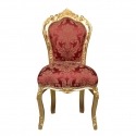 Barokke stoel Rotterdam Rode en gouden hout - Barok meubels