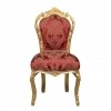 Cadeira barroca de vermelha e dourado de madeira