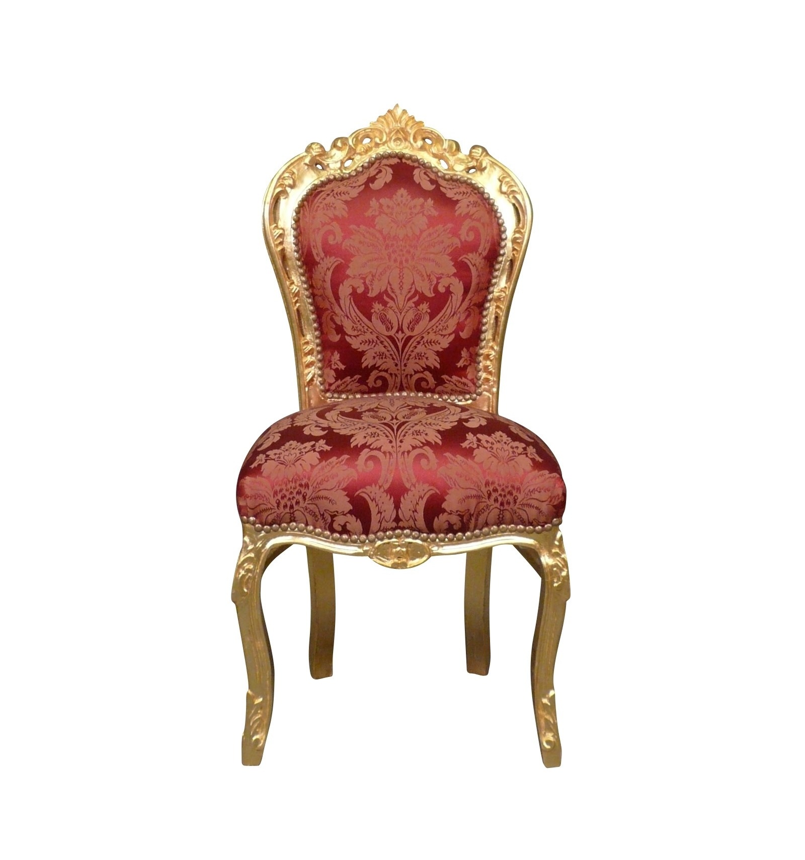 Specialist Ontmoedigd zijn Zeeanemoon Red baroque and gilded wood chair - Baroque chairs