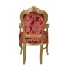 Barokki tuolin kangas ja kultainen rokokoo punainen -