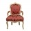 Red armchair gilded wood Louis XV style