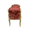 Lavička červený barokní a zlacené dřevo - barokní nábytek