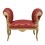 Red baroque bench and gilded wood