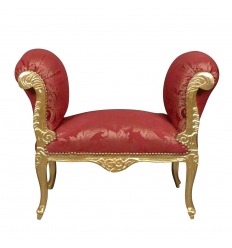 Red baroque bench and gilded wood