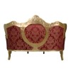 Sofá barroco rojo y dorado