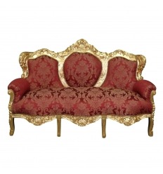 Rött och gyllene barock soffa