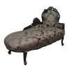 Nero chaise longue barocco con fiori - mobili barocco - 