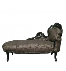 Black baroque chaise with flowers