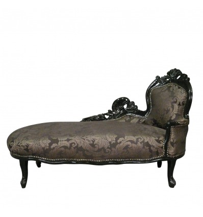 Black baroque chaise with flowers - furniture baroque - 