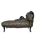 Черный барокко шезлонг с цветами - мебель барокко - 