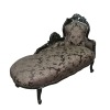 Nero chaise longue barocco con fiori - mobili barocco - 