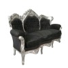 Soffa barock svart och silver - barock stol - barock möbler - 