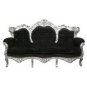 Sofá barroco negro y plateado - Sillón barroco - Muebles barrocos - 