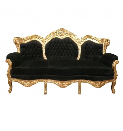 Barokní pohovka černá a zlatá - barokní nábytek - 