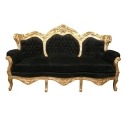Sofa barok czarny i złoty - Meble w stylu barokowym - 