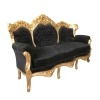 Sofá barroco negro y dorado - Muebles barrocos - 