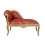 Chaise longue Louis XV rojo