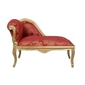 Méridienne baroque rouge fleurie - meubles baroque